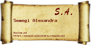 Semegi Alexandra névjegykártya